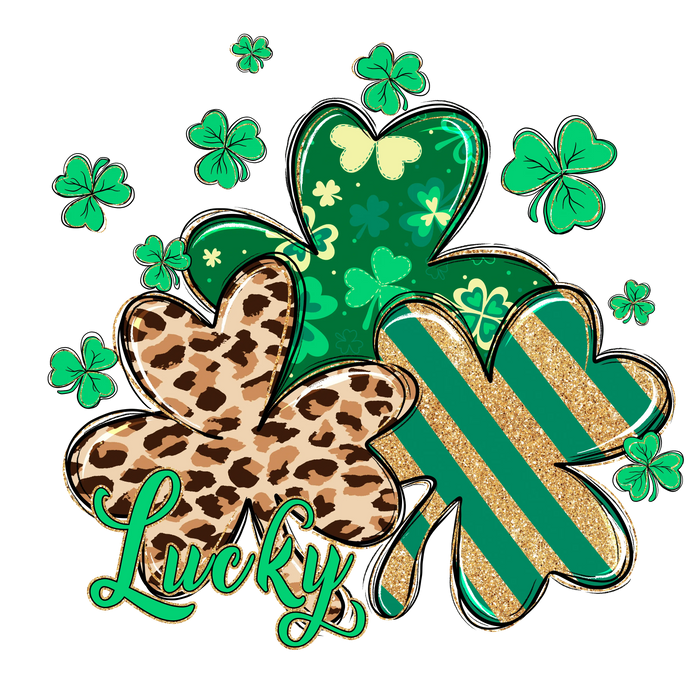 Lucky Clover St. Patrick's Day Design pressed on a garment