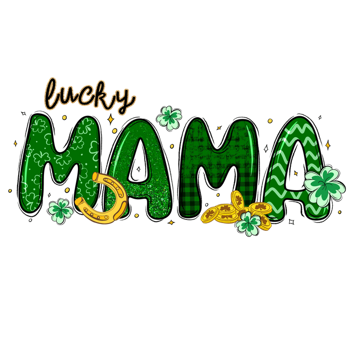 Lucky Mama St. Patrick’s Day DTF Press V2 pressed on a garment