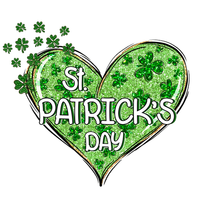 St Patrick's Day Heart Design - DTF Ready To Press - DTF Dallas 