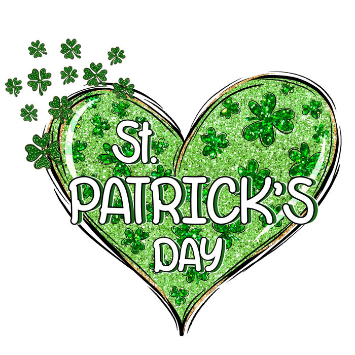 St Patrick's Day Heart Design pressed on a garment