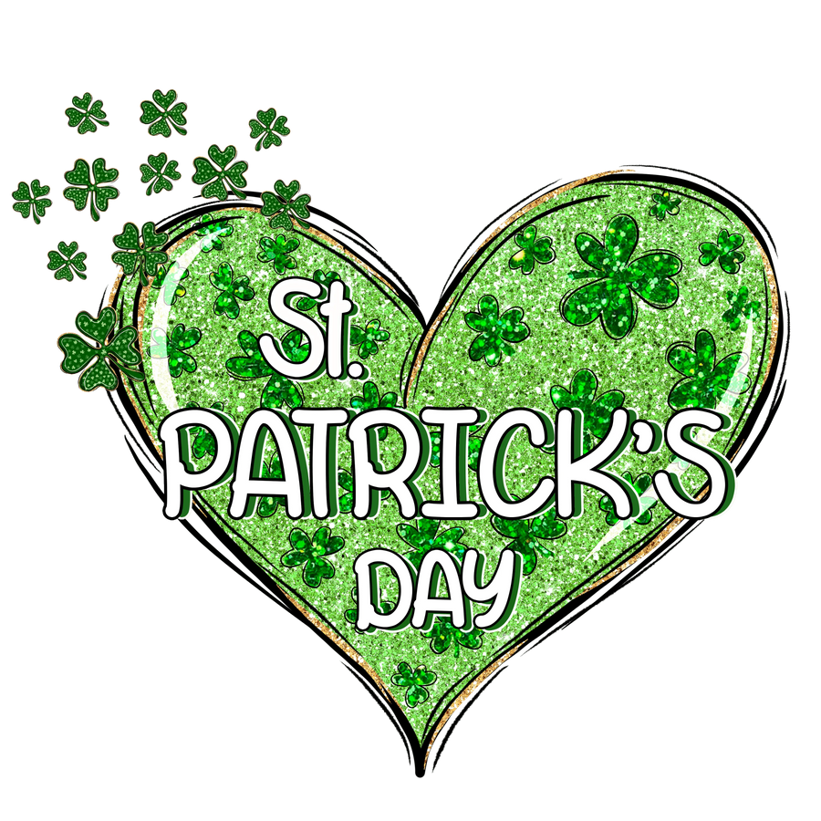 St Patrick's Day Heart Design - DTF Ready To Press