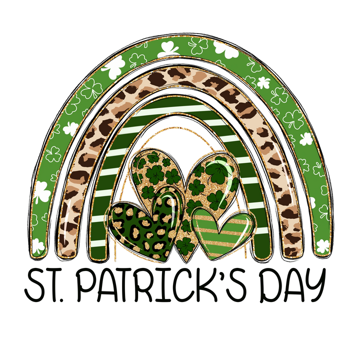 Rainbow St Patrick's Day Design pressed on a garment