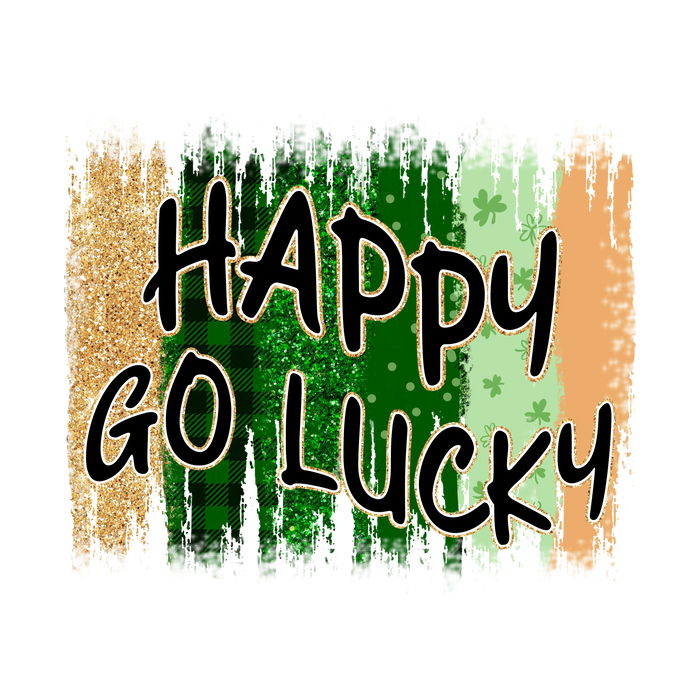 Happy Go Lucky Design pressed on a garment