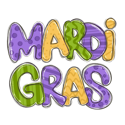 Mardi Gras Design - DTF Ready To Press - DTF Dallas 