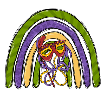 Mardi Gras Carnival Rainbow Mask Design | DTF Dallas - DTF Dallas 