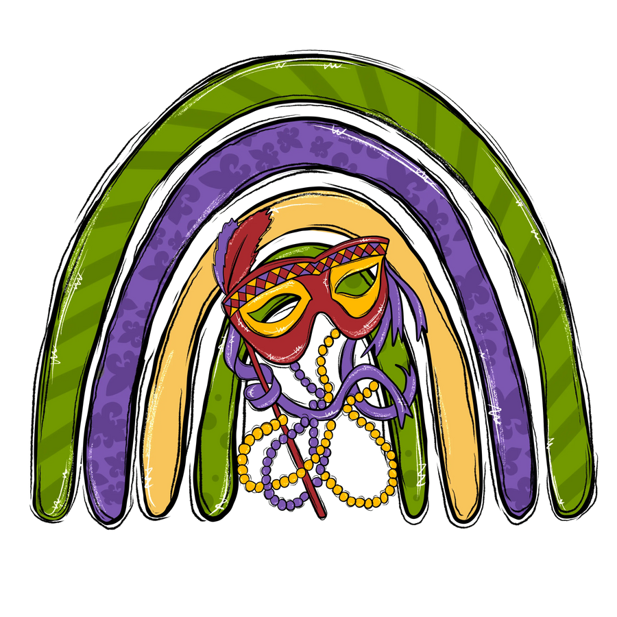 Mardi Gras Carnival Rainbow Mask Design | DTF Dallas