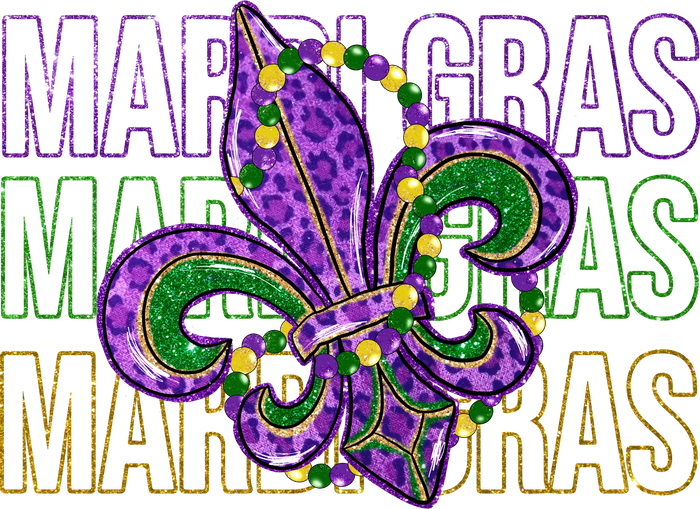 Fat Tuesday Mardi Gras Carnival Design V2 pressed on a garment