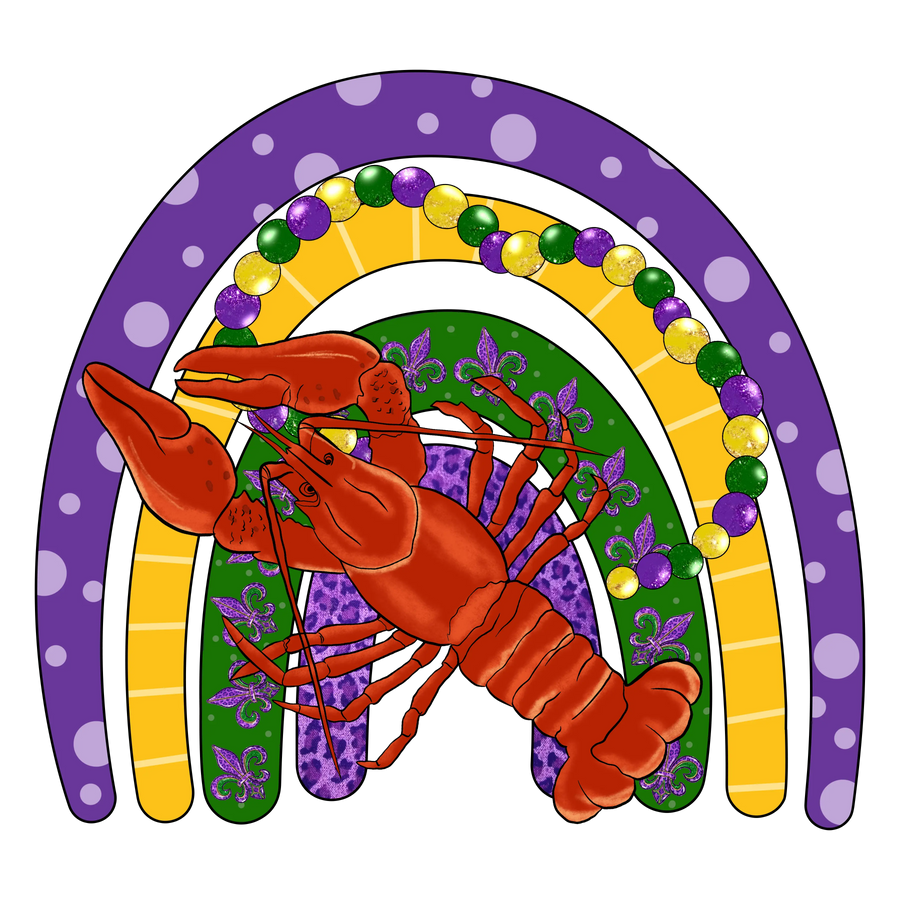 Mardi Gras Carnival Rainbow Lobster Design | DTF Dallas
