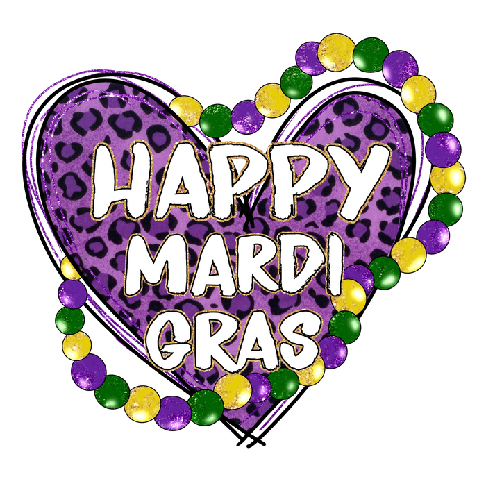 Happy Mardi Gras Design  Parade Night Collection pressed on a garment