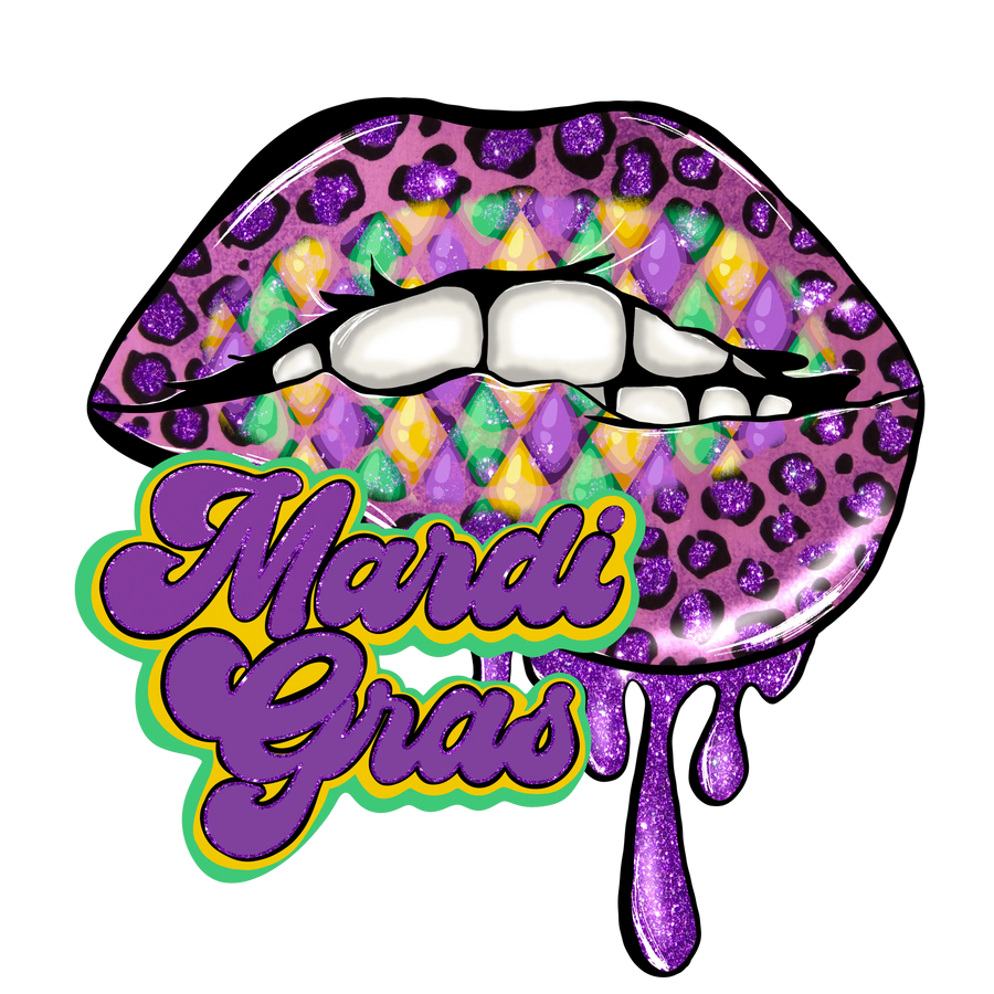 Fat Tuesday Mardi Gras Carnival Lips Design | DTF Dallas