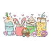 Easter Cute Bunny Drinks Design - DTF Ready To Press