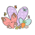 Easter Cute Bunny Heart Design - DTF Ready To Press