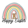 Happy Easter Bunny Rainbow Design - DTF Ready To Press