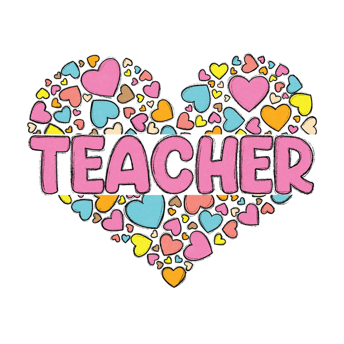 Cute Teacher Day Design pressed on a garment