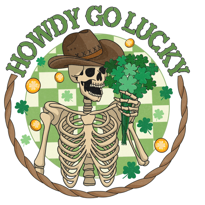Howdy Go Lucky St Patrick's Day Design pressed on a garment