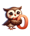 Animal Alphabet O Owl Design - DTF Ready To Press