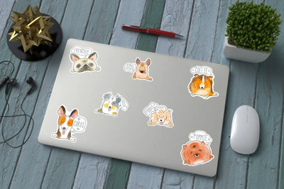 UV DTF - Cute Dog PC Sticker Pack - DTF Dallas 