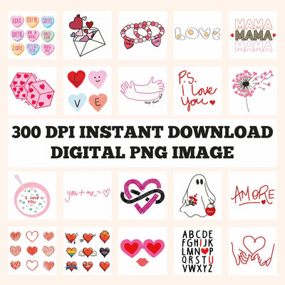 Valentine’s Day Designs Digital PNG - DTF Dallas 