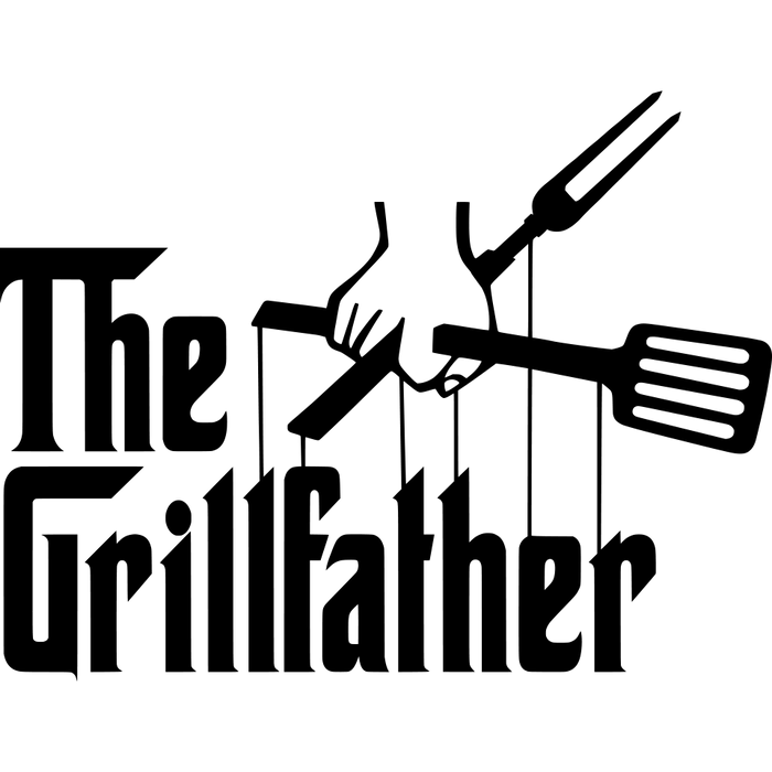 The Grillfather Design pressed on a garment