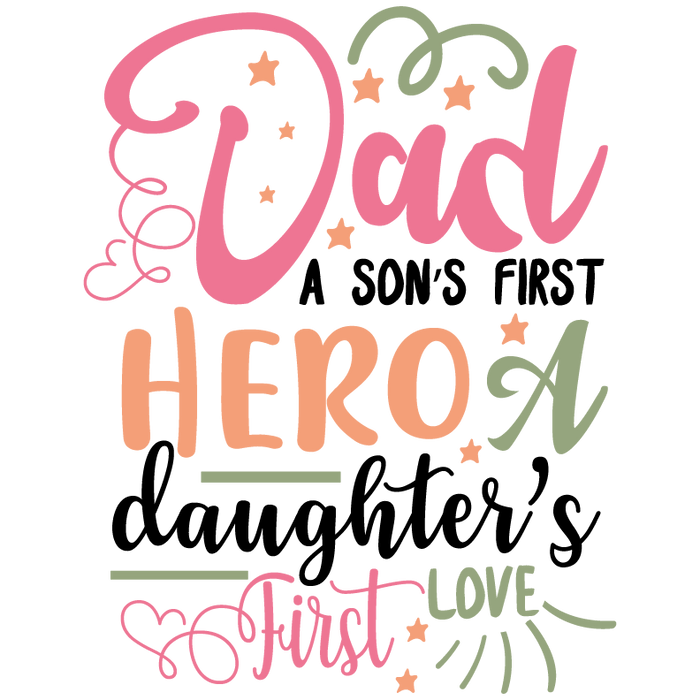 First Hero Dad Design pressed on a garment