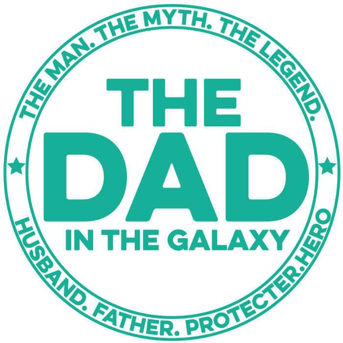 The Dad In The Galaxy Design pressed on a garment