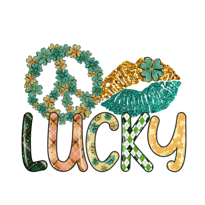 Lucky St Patrick's Peace Design - DTF Ready To Press - DTF Dallas 