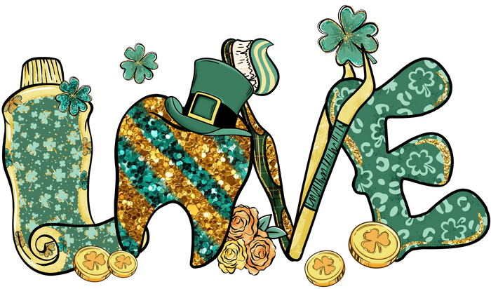 Saint Patrick's Day Love Design pressed on a garment