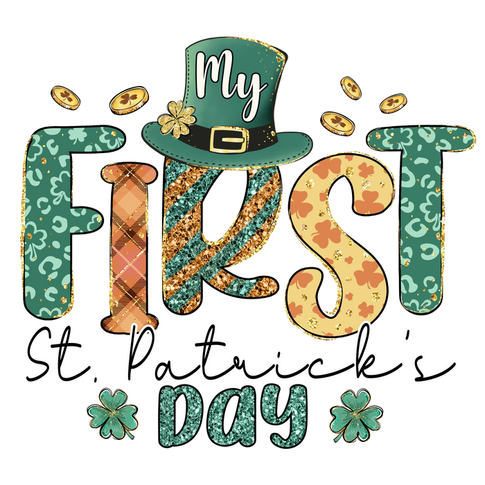 My First St Patrick's Day Design pressed on a garment