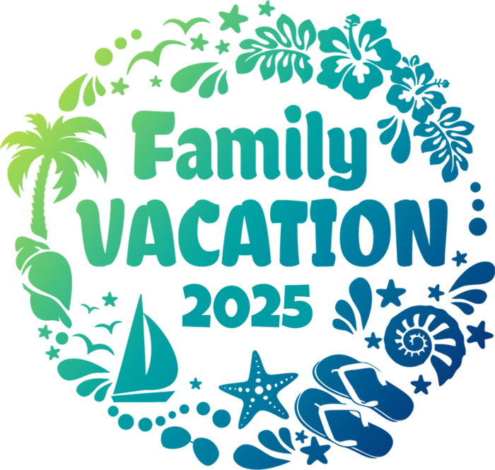 2025 Summer Family Vacation Design pressed on a garment