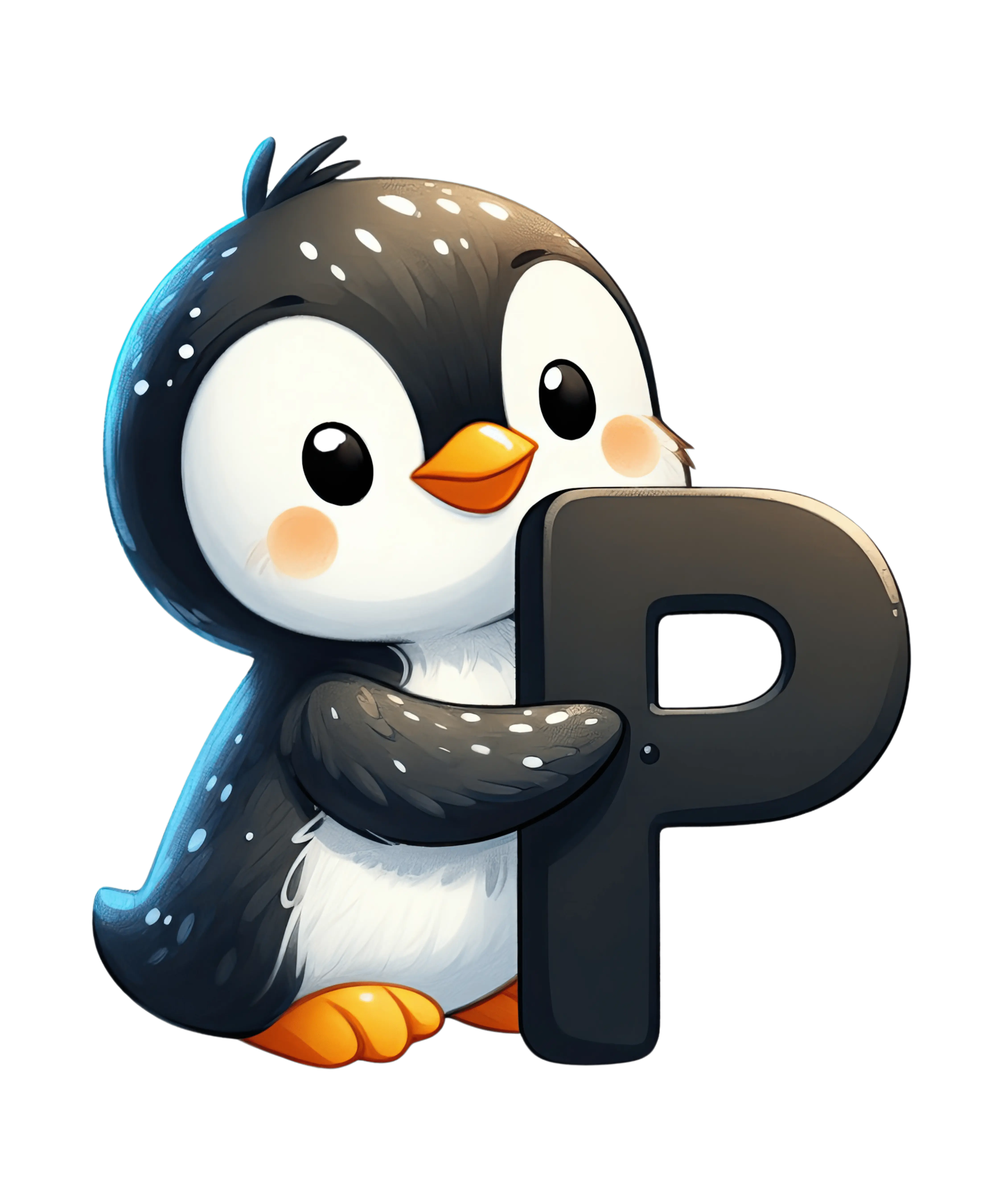Animal Alphabet P Penguin Design - DTF Ready To Press – DTF Dallas