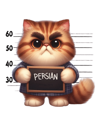 Persian Cat Design - DTF Ready To Press - DTF Dallas 