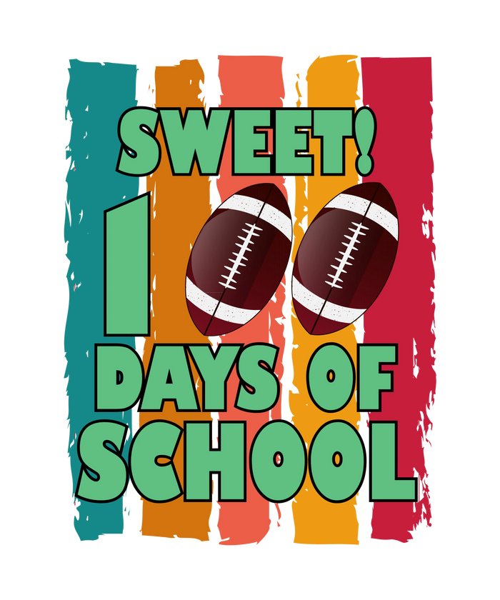 Sweet 100 Days of School Football Design pressed on a garment
