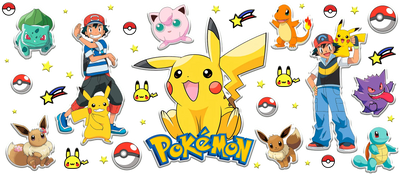 Pokémon Glass Cup Wrap - DTF Ready to Press | DTF Dallas - DTF Dallas 