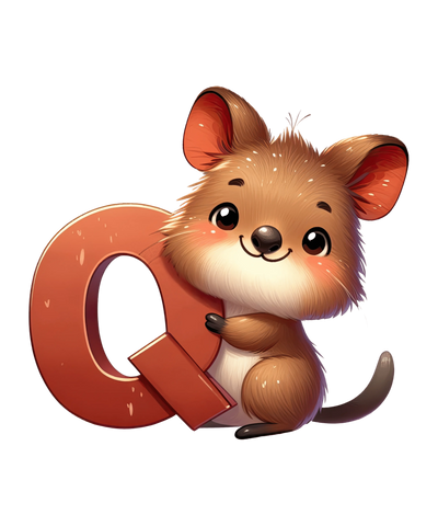 Animal Alphabet Q Quokka Design - DTF Ready To Press - DTF Dallas 