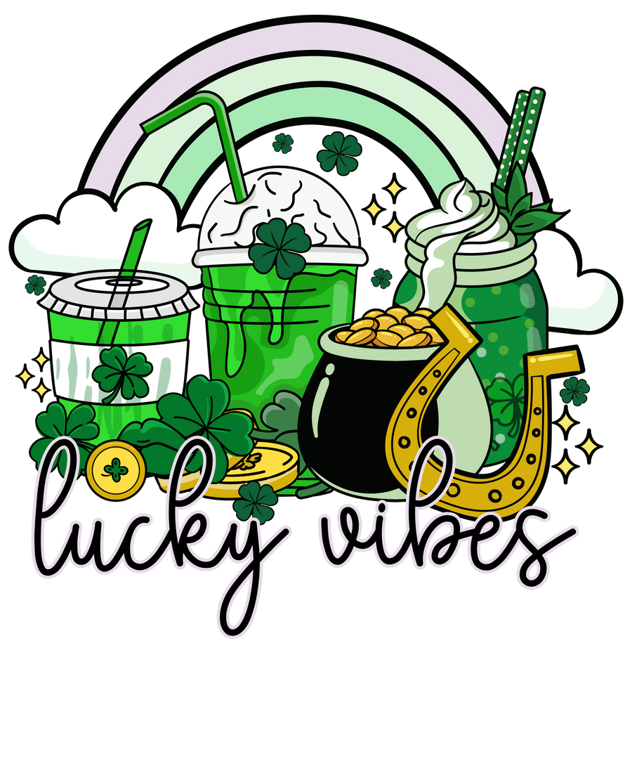 Lucky Vibes - Saint Patrick's Rainbow Design | DTF Dallas