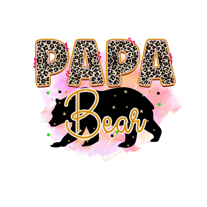 Papa Bear  Father's Day Design pressed on a garment