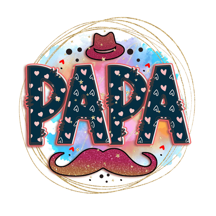 Father's Day Papa Design pressed on a garment