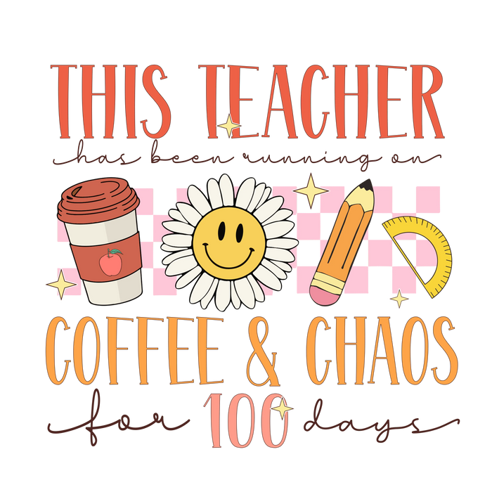 Retro 100 Days Of School Design pressed on a garment