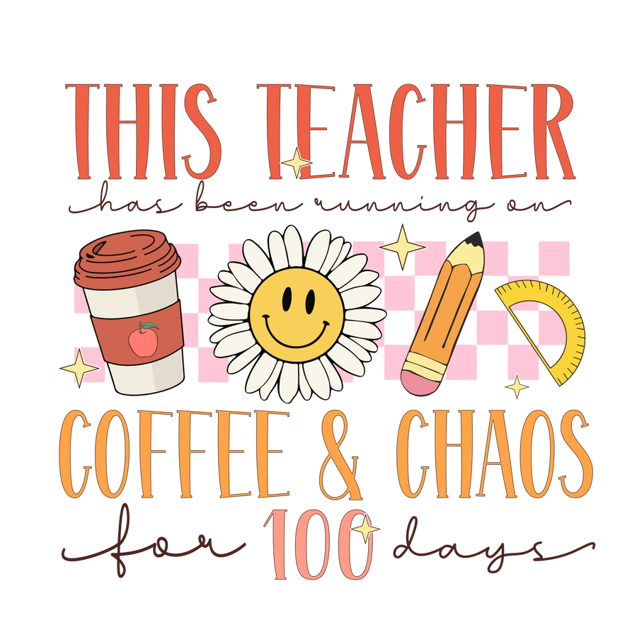 Retro 100 Days Of School Design - DTF Ready To Press