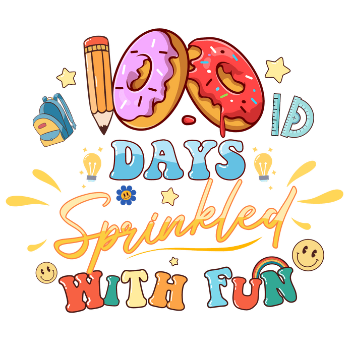 Funny 100 Days Of School Design pressed on a garment