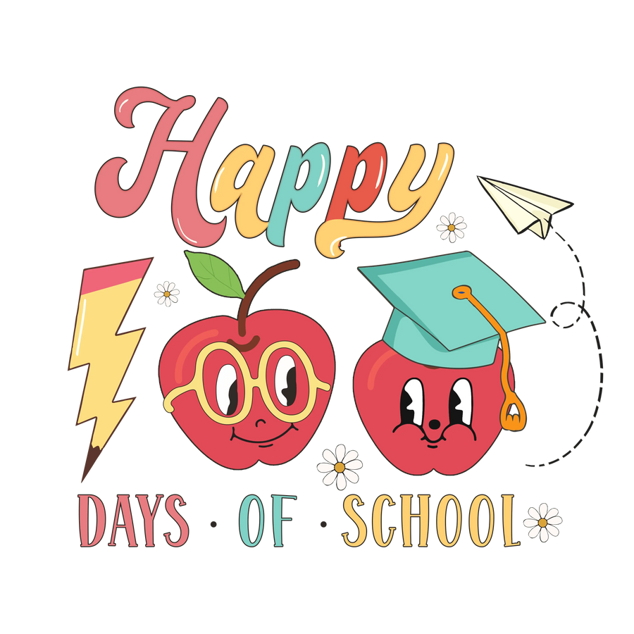 Happy 100 Days of School DTF-Ready Press (V1) | DTF Dallas