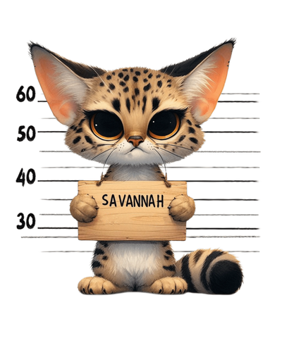 Savannah Cat Design - DTF Ready To Press - DTF Dallas 
