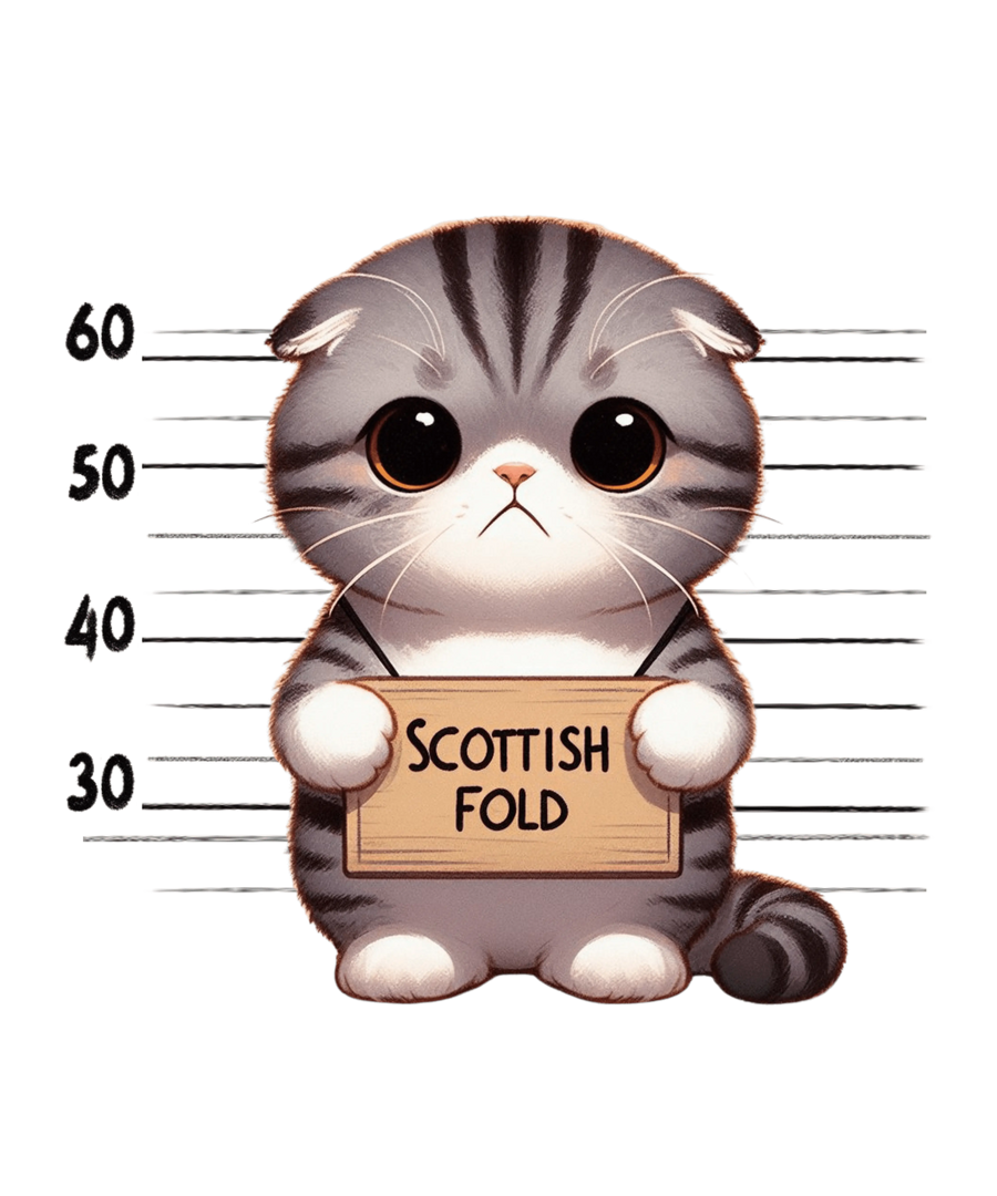 Scottish Fold Cat Kitty Design - DTF Ready To Press