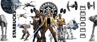 Star Wars Luke Skywalker Glass Cup Wrap V1 | DTF Dallas - DTF Dallas 