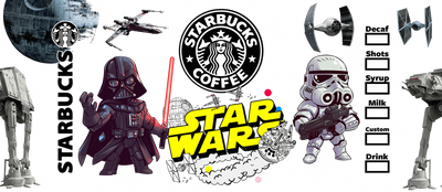 Death Star and Millennium Falcon Glass Wrap V1 | DTF Dallas - DTF Dallas 