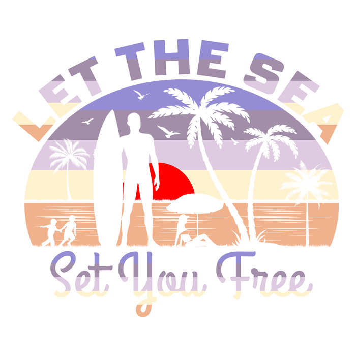Let The Sea Design pressed on a garment