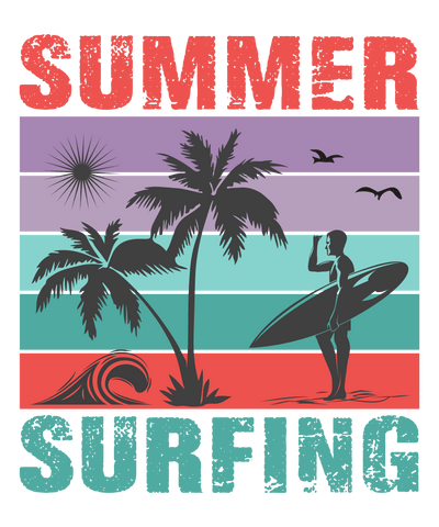 Summer Surfing Design - DTF Ready To Press - DTF Dallas 