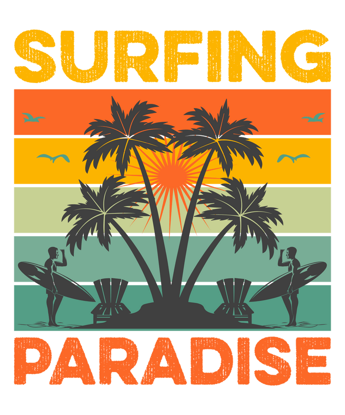Surfing Paradise Design pressed on a garment
