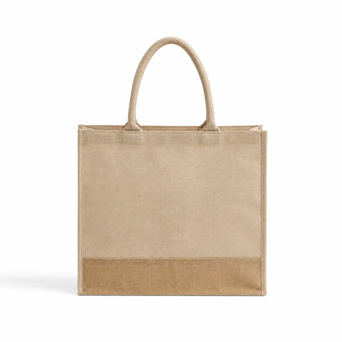 Large Reusable Jute Blend Tote Bags Burlap Accents and Full Gusset - TJ913 - DTF Dallas 
