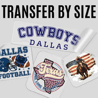 DTF Transfers by Size at DTF Dallas